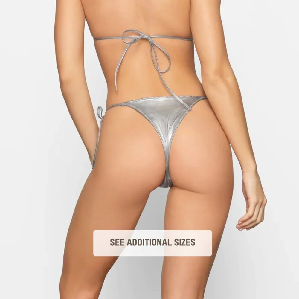 NWT METALLIC SWIM SKIMPY TIE BOTTOM XL